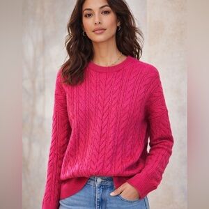 Philosophy Republic Clothing Pink Cable Knit Sweater Size L